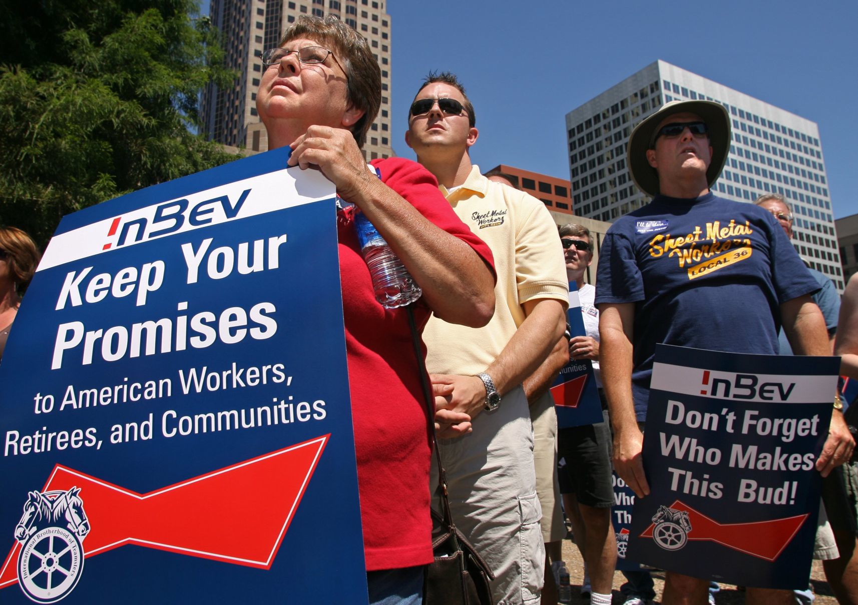 Teamsters rally after In-Bev buys Anheuser-Busch